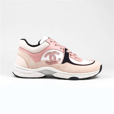 chanel cc logo pink suede sneaker|black chanel sneakers 2020.